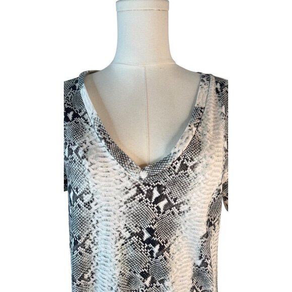 N: Philanthropy XS Snake Print V-Neck Short Sleeve Dress Cotton Soft Casual - Picture 6 of 14